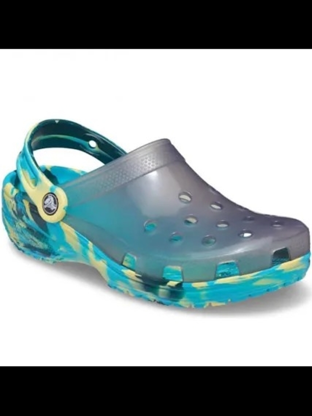 Crocs- - Teal & Yellow
